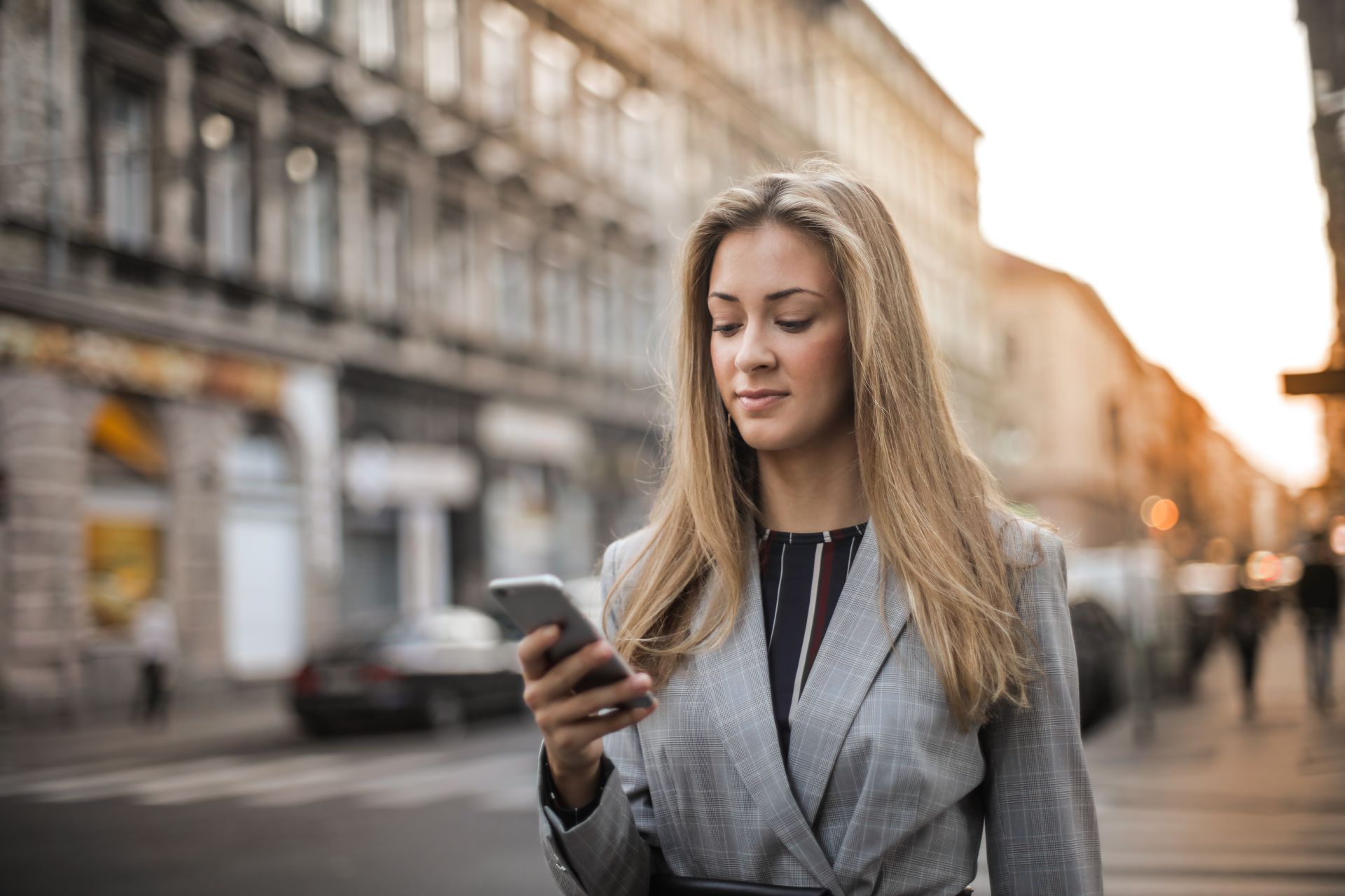 using phone on the go